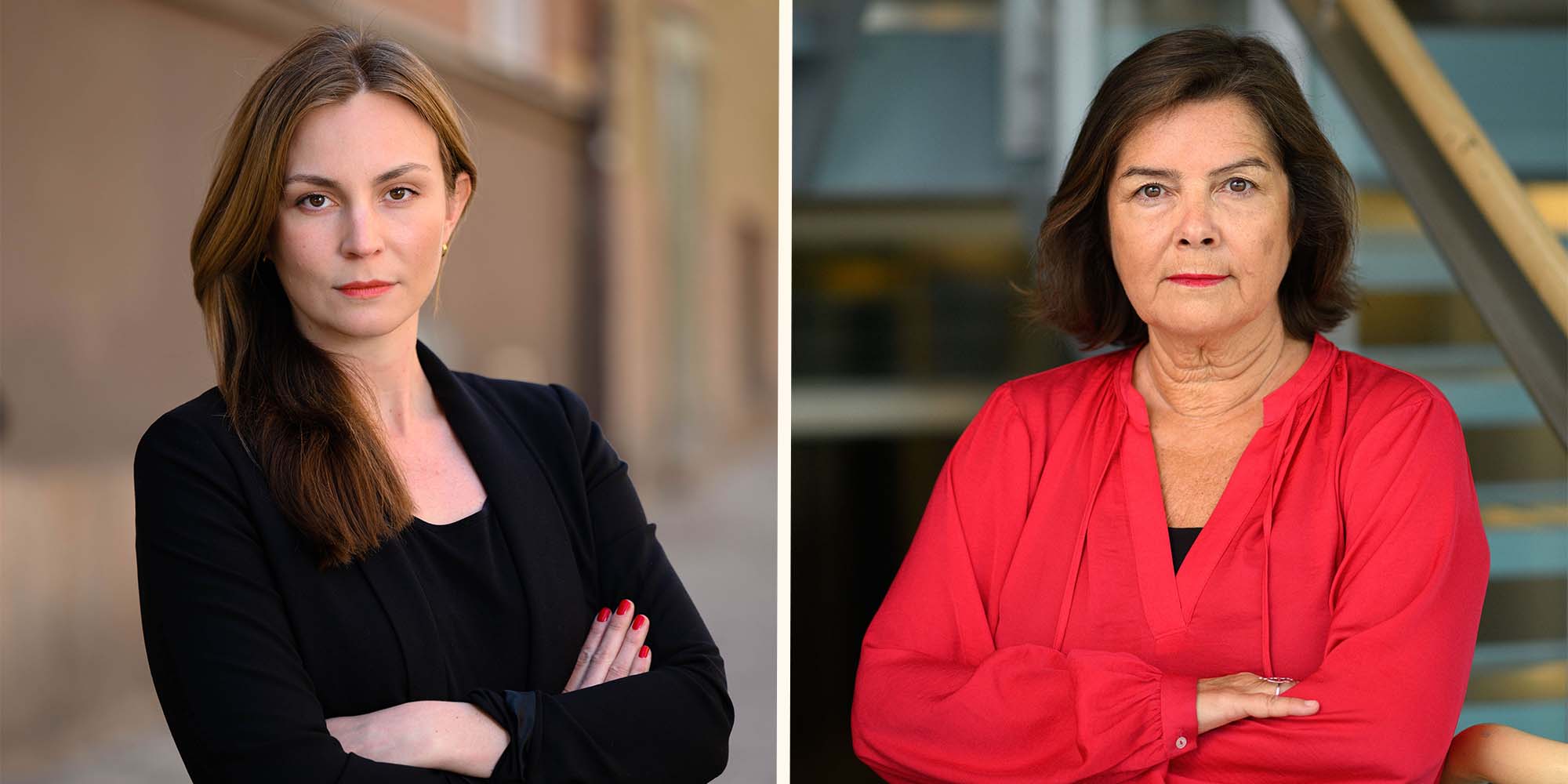 Bildcollage med porträtt på Lina Fridén, RFSU:s förbundsordförande, och Ingela Holmertz, RFSU:s generalsekreterare 
