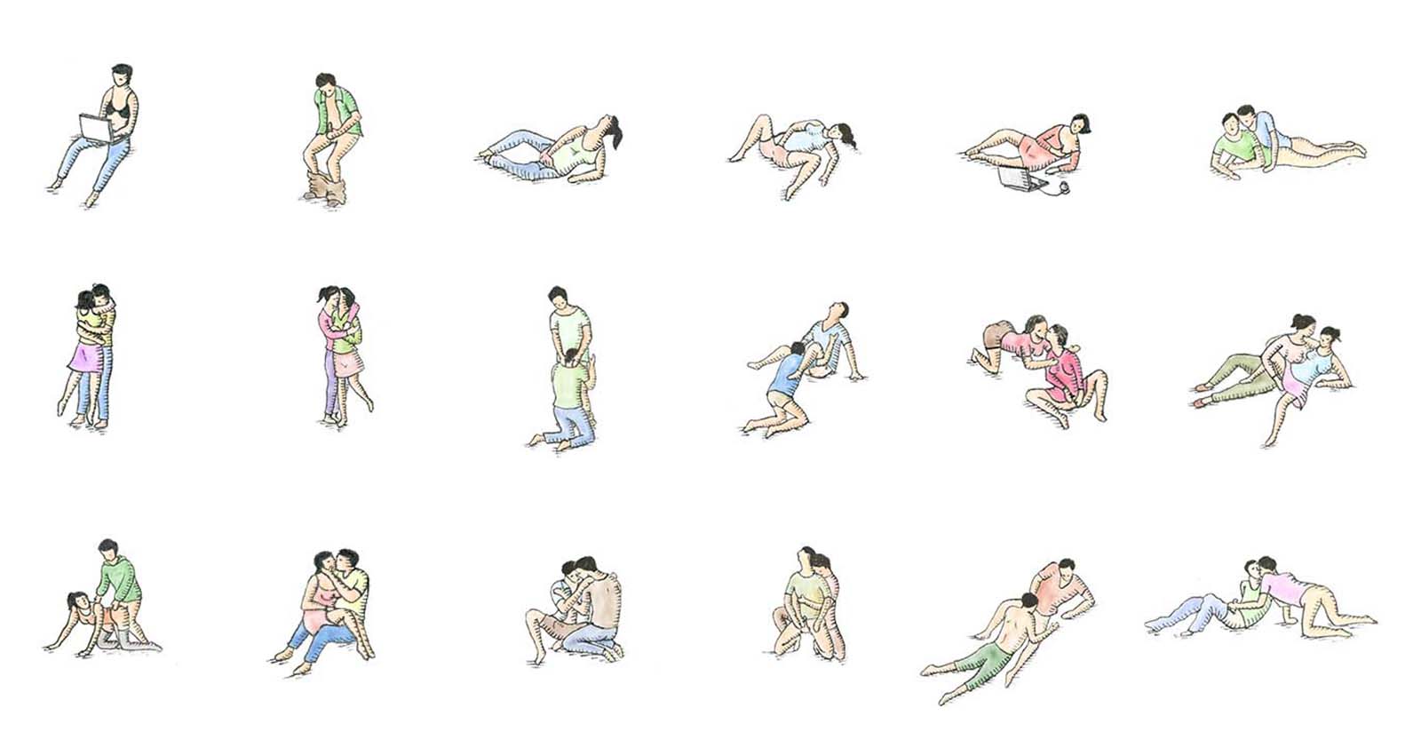 18 olika stt att ha sex, illustrationer 