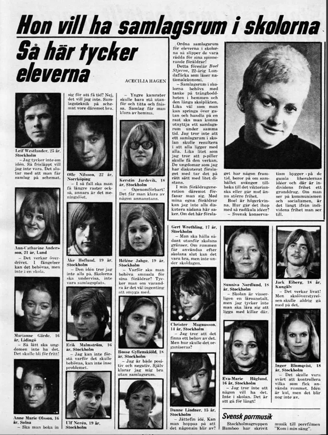 Kopia av en tidningsartikel där Boel intervjuas.  