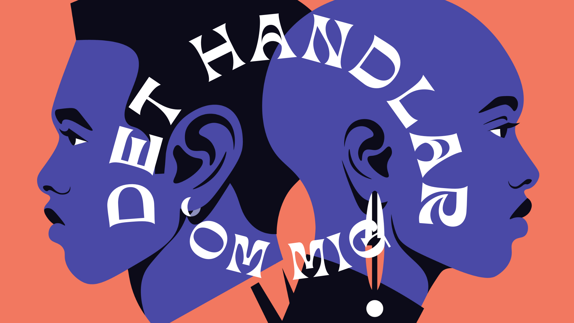Illustration med två personer och texten "Det handlar om mig" 